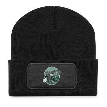 Eagle Eagle Motif Pygargue à tête blanche Chasse à la pêche - Beanie recyclé à patch - noir - Devant