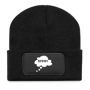Om Cloud Thought Bubble Yoga Speech Bubble Meditation - Recycled Patch Beanie - black - Front
