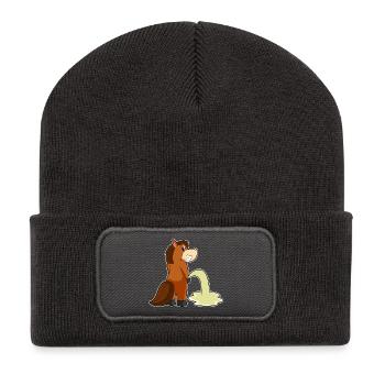 Horse toilet - Recycled Patch Beanie - dark grey - Front
