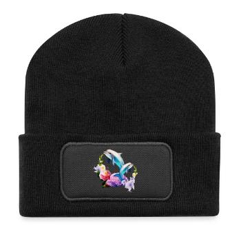 Dolphins The most adorable creatures of the sea - Recycled Patch Beanie - black - Front