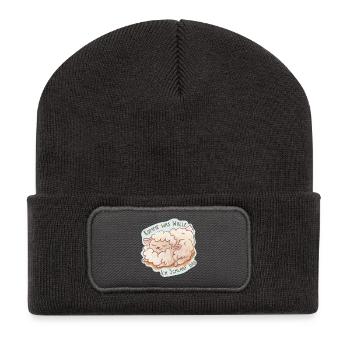Ich Schlaaf das - Recycelte Patch Beanie - Dunkelgrau - Vorne