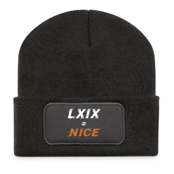 69=Nice en chiffres romains - Beanie recyclé à patch - charbon - Devant