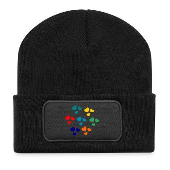 SCHÖNEN MUTTERTAG. MAMA. MUTTERTAG. HERZ - Recycelte Patch Beanie - Schwarz - Vorne
