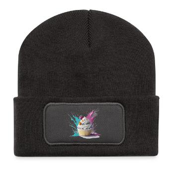 Sweet Cupcake - Recycelte Patch Beanie - Dunkelgrau - Vorne