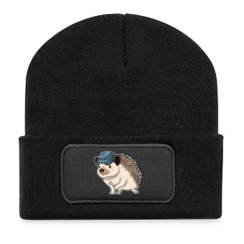 Hedgehog Mechanic Wrench Workshop - Recycled Patch Beanie - black - Front