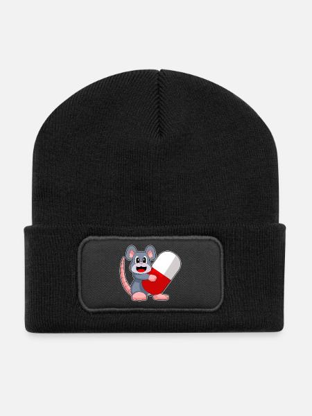 Maus Arzt Medizin - Recycelte Patch Beanie - Schwarz