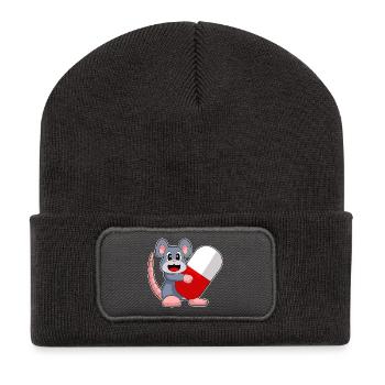 Maus Arzt Medizin - Recycelte Patch Beanie - Dunkelgrau - Vorne