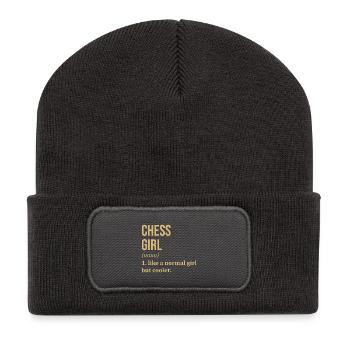 Chess Girl Funny Quote - Recycled Patch Beanie - dark grey - Front