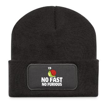 snail, gastropod, slug - Recycled Patch Beanie - dark grey - Front