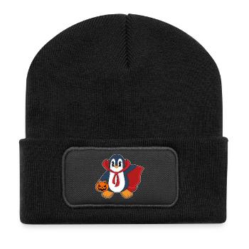 Penguin Halloween Vampire - Recycled Patch Beanie - black - Front