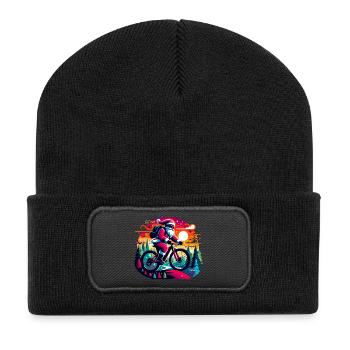 Santa VTT Néon - Beanie recyclé à patch - noir - Devant