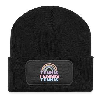 Tennis Rainbow - Recycled Patch Beanie - black - Front