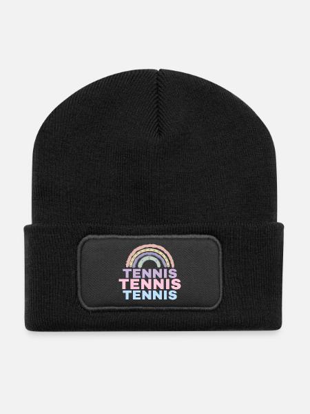 Tennis Rainbow - Recycled Patch Beanie - black