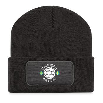 nous aimons le handball suède Équipe Handballeur EM icône - Beanie recyclé à patch - charbon - Devant