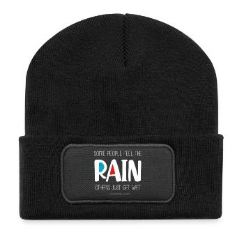 Feel the Rain (dark) - Recycled Patch Beanie - black - Front