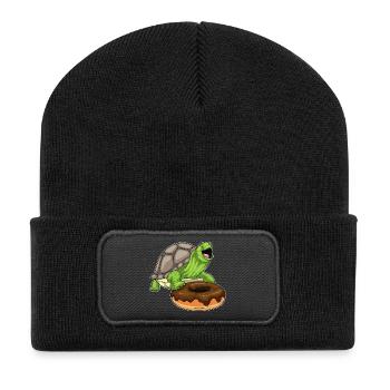 Beignet Tortue - Beanie recyclé à patch - noir - Devant