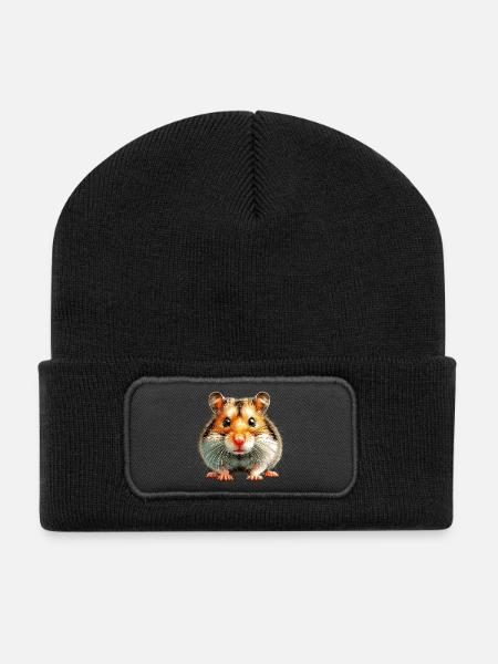 Hamster - Beanie recyclé à patch - noir
