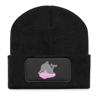 Dolphin Clouds - Recycled Patch Beanie - black - Front