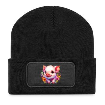 Piglet piglet - Recycled Patch Beanie - black - Front