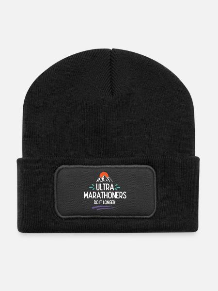 Ultra-Marathonläufer machen es länger - Recycelte Patch Beanie - Schwarz