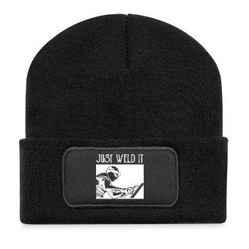 Just Weld It - Recycelte Patch Beanie - Schwarz - Vorne