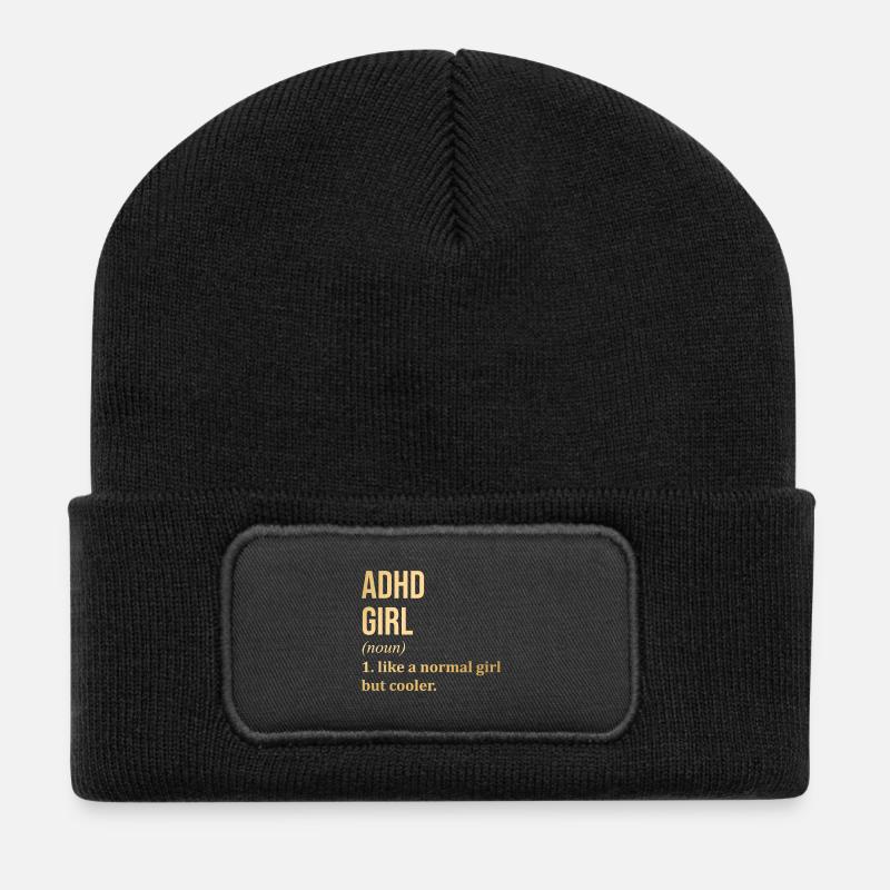 TDAH - Beanie recyclé à patch - noir
