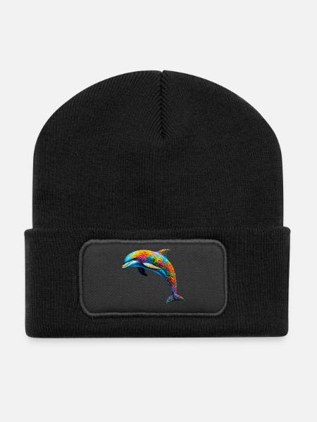 Dolphin - Recycled Patch Beanie - black