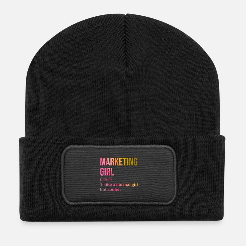Marketing - Recycelte Patch Beanie - Schwarz