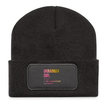 Ukraine - Recycelte Patch Beanie - Dunkelgrau - Vorne