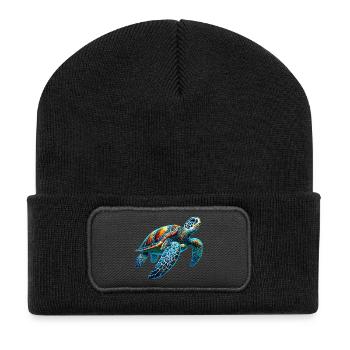 Tortue - Beanie recyclé à patch - noir - Devant