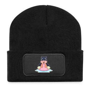 Taupe Flamant - Beanie recyclé à patch - noir - Devant