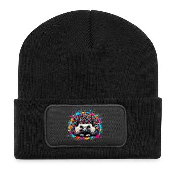 Igel - Recycelte Patch Beanie - Schwarz - Vorne