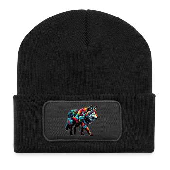 Wolf - Recycled Patch Beanie - black - Front