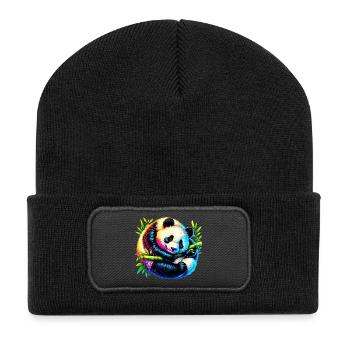 Panda - Recycelte Patch Beanie - Schwarz - Vorne