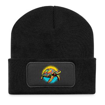 Tortue - Beanie recyclé à patch - noir - Devant