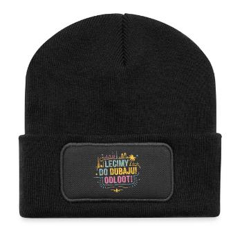 We're flying to Dubai! - Recycled Patch Beanie - black - Front