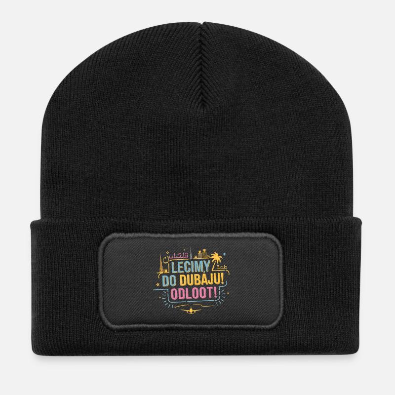 Wir fliegen nach Dubai! - Recycelte Patch Beanie - Schwarz