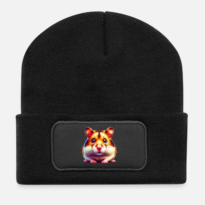 Hamster - Beanie recyclé à patch - noir