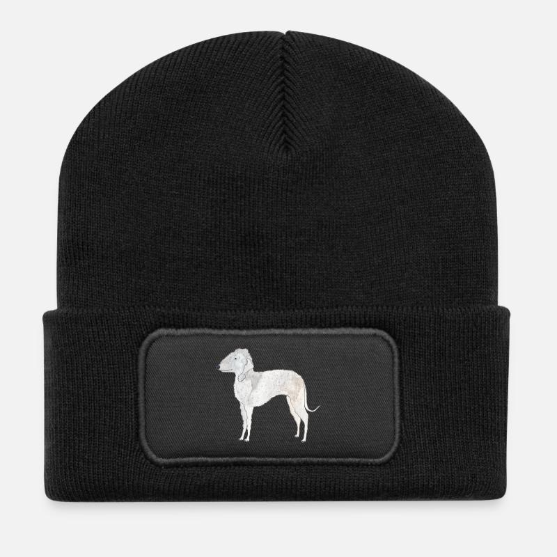Bedlington Terrier - Recycled Patch Beanie - black