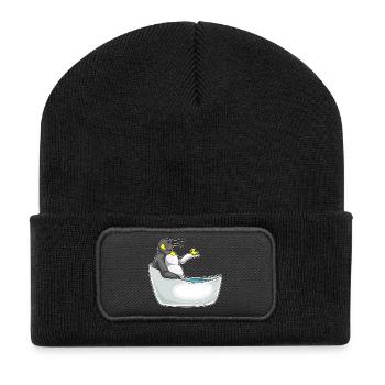 Baignoire de bain Penguin - Beanie recyclé à patch - noir - Devant