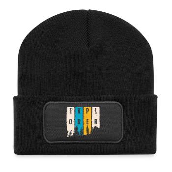 Explorer Forest Trees Silhouette - Recycled Patch Beanie - black - Front