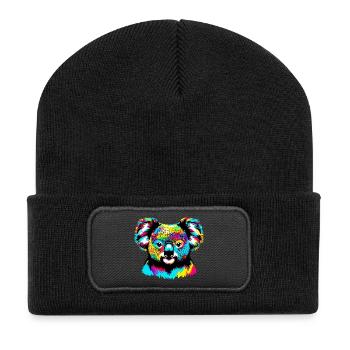 Koala - Recycelte Patch Beanie - Schwarz - Vorne