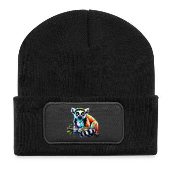 Lémurien - Beanie recyclé à patch - noir - Devant