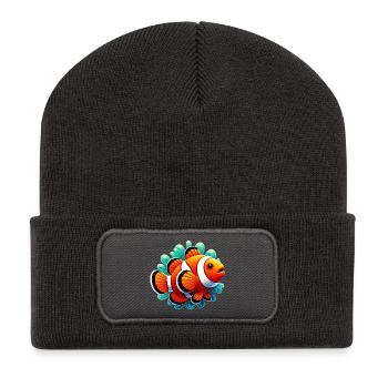 Poisson-clown - Beanie recyclé à patch - charbon - Devant