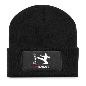 Karaté blanc - Beanie recyclé à patch - noir - Devant