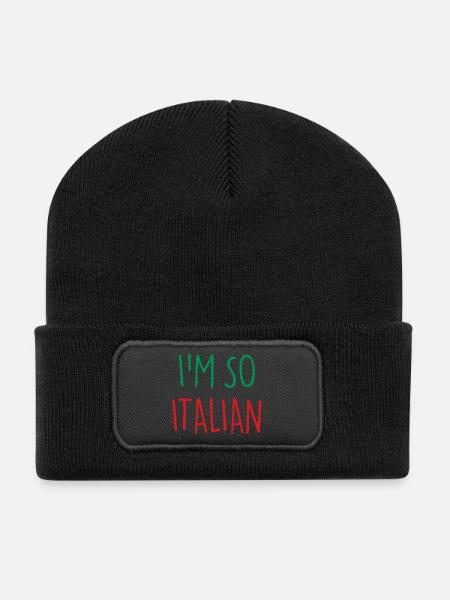 I'M SO ITALIAN Italy Italien - Recycelte Patch Beanie - Schwarz