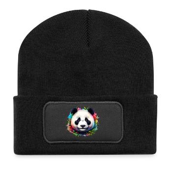 Panda - Recycelte Patch Beanie - Schwarz - Vorne