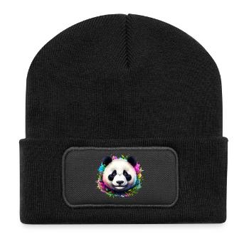Panda - Recycelte Patch Beanie - Schwarz - Vorne