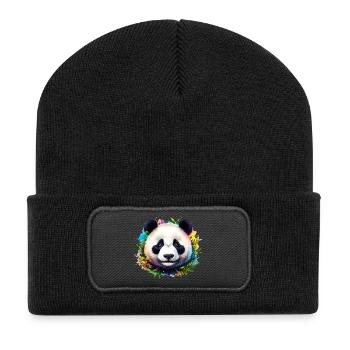 Panda - Recycelte Patch Beanie - Schwarz - Vorne
