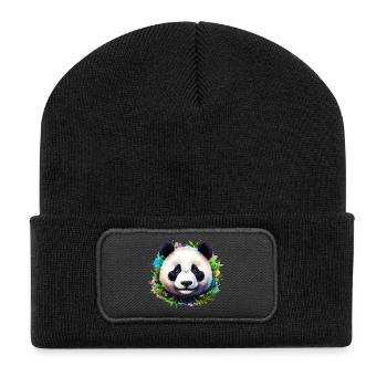 Panda - Recycelte Patch Beanie - Schwarz - Vorne
